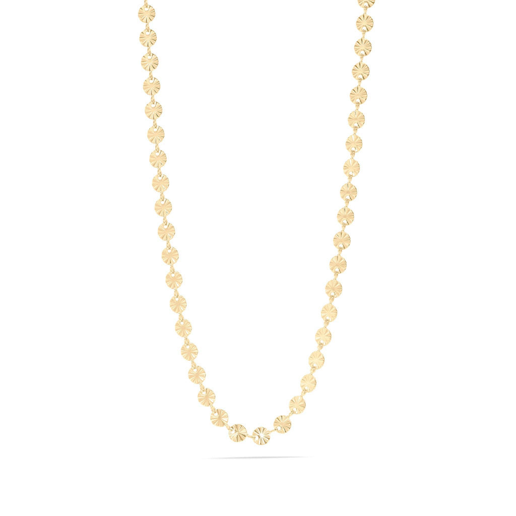 18K Gold PVD Stainless Steel Sunburst Chain Necklace