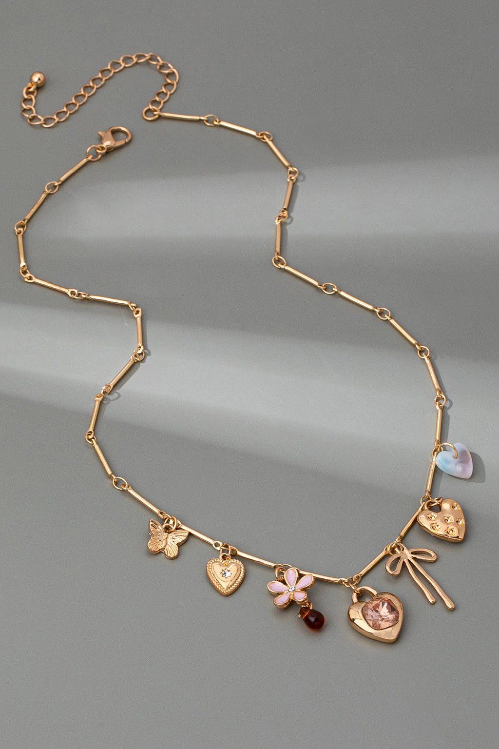 CHARM NECKLACE-HEARTS FLOWER BOW BUTTERFLY | 80N92639