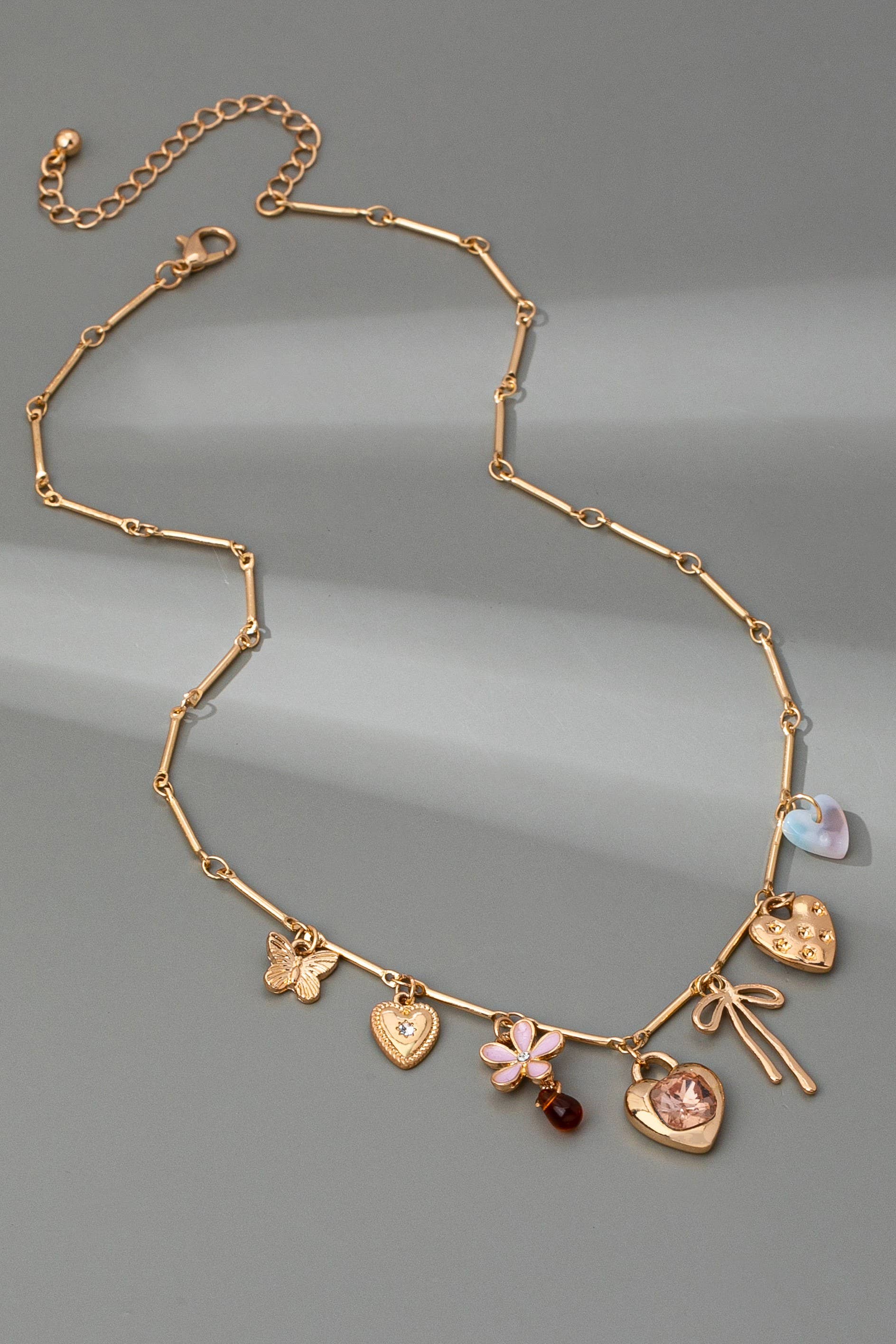 CHARM NECKLACE-HEARTS FLOWER BOW BUTTERFLY | 80N92639