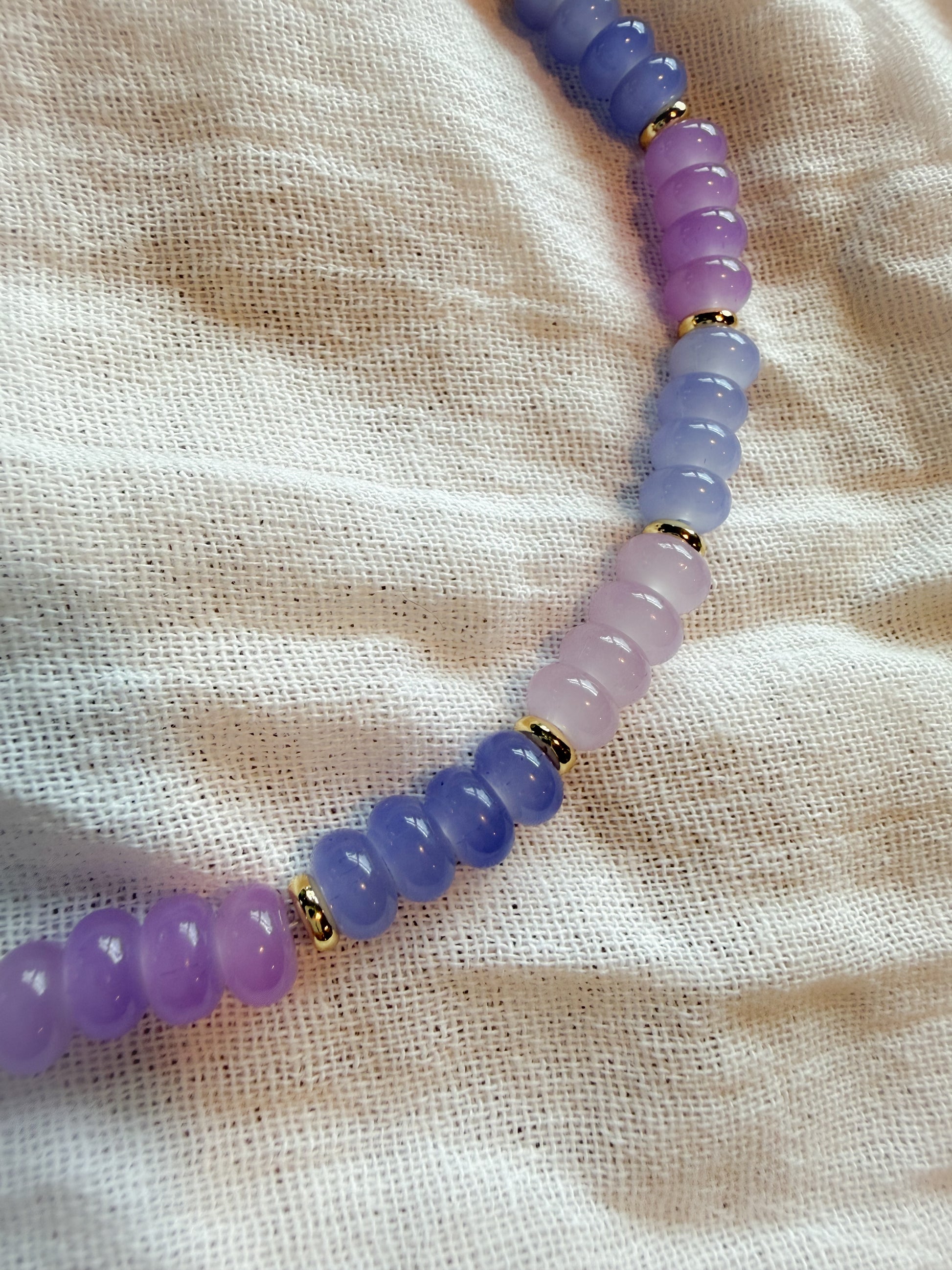 Handmade Glass Rondelle Beaded Necklace