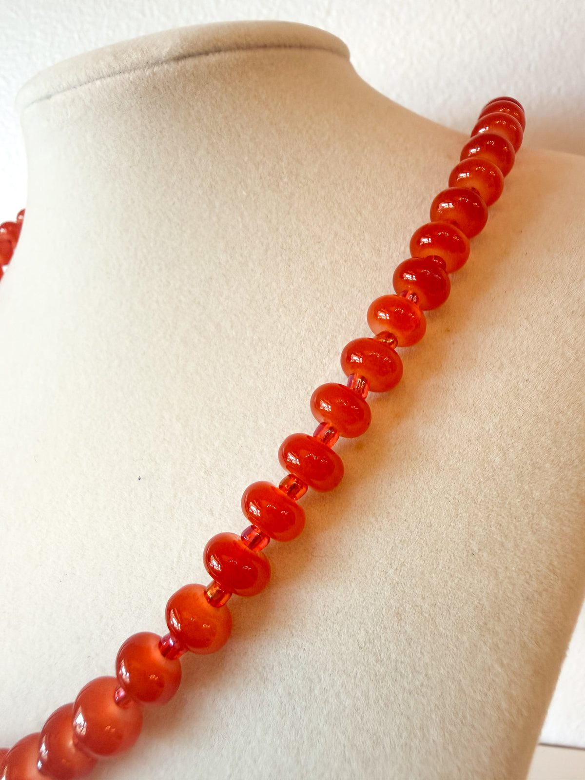 Handmade Glass Rondelle Beaded Necklace