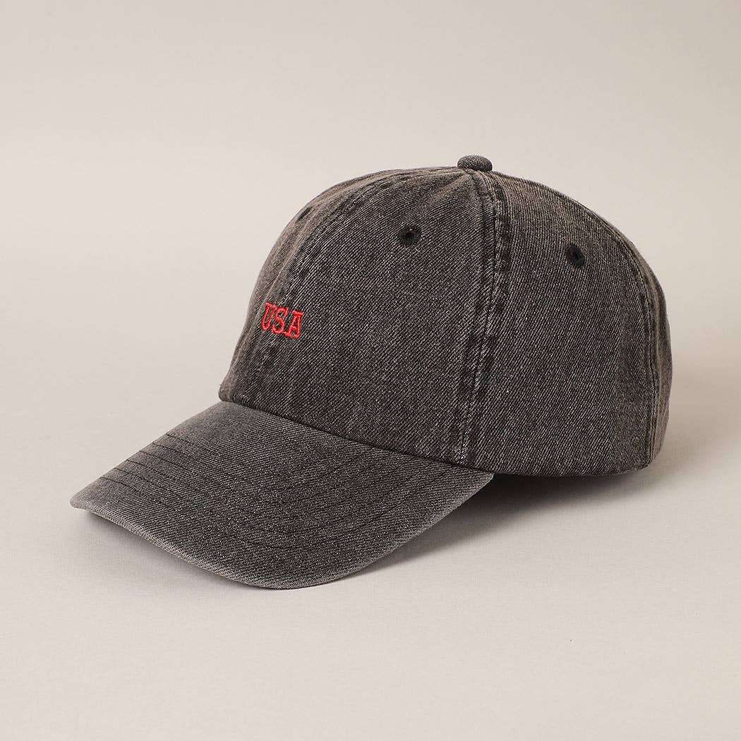 USA Embroidered Denim CottonUSA Embroidered Den Baseball Cap