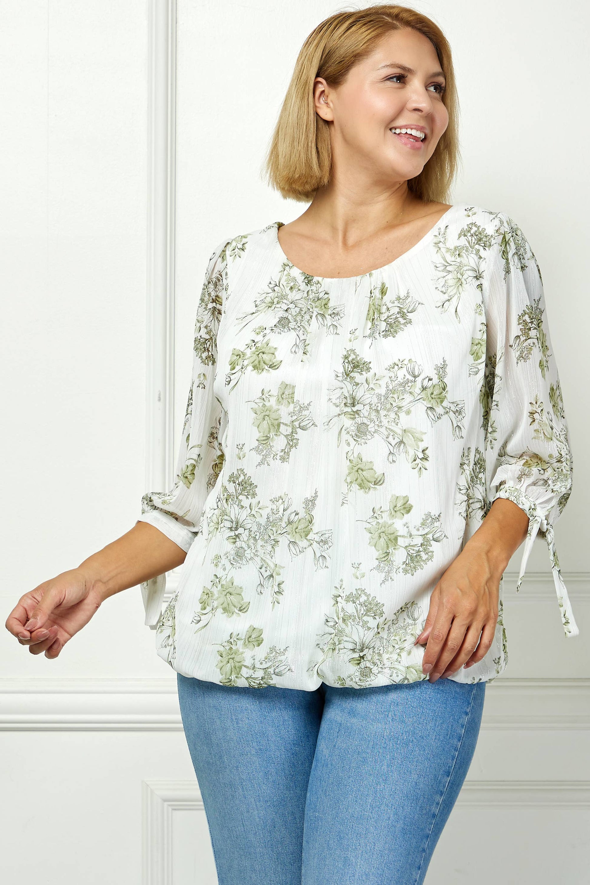 PLUS SIZE SPRING BREEZE CHIFFON BLOUSE