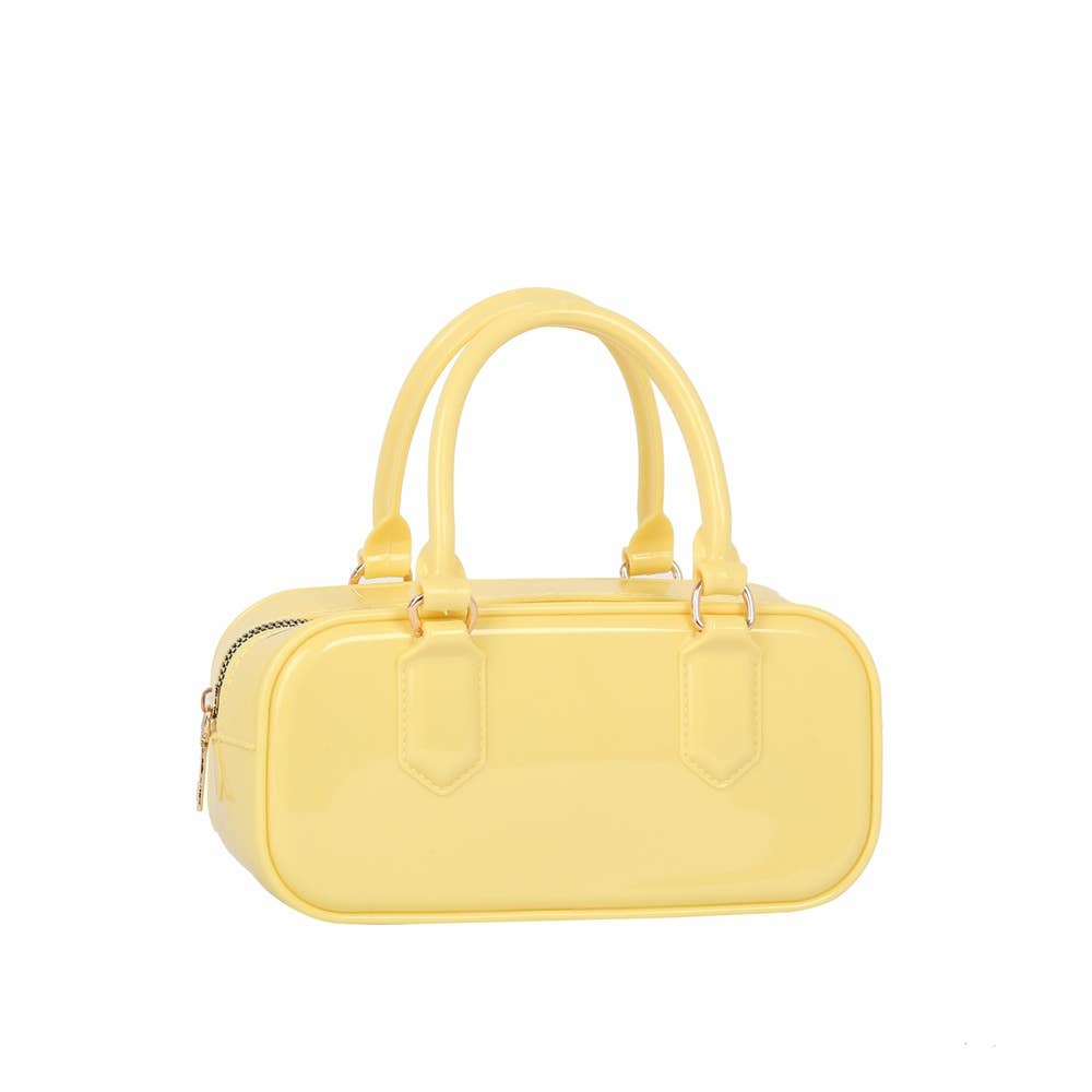 Boxy Glossy Patent Top Handle Mini Handbag