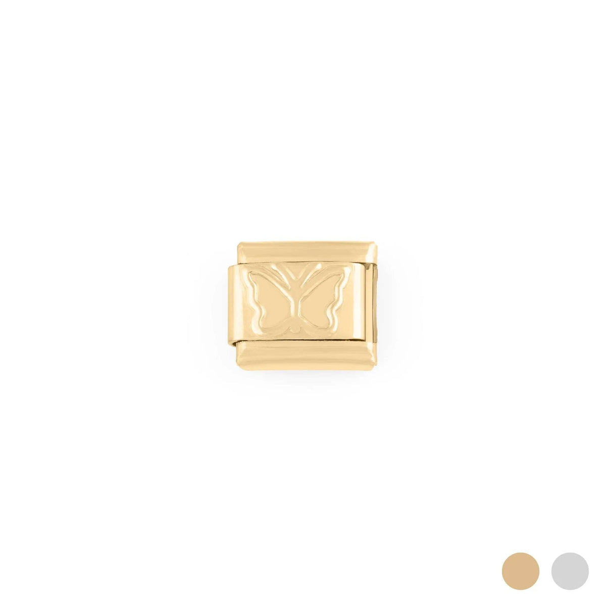 18K Gold PVD Stainless Steel Butterfly Italian Charm