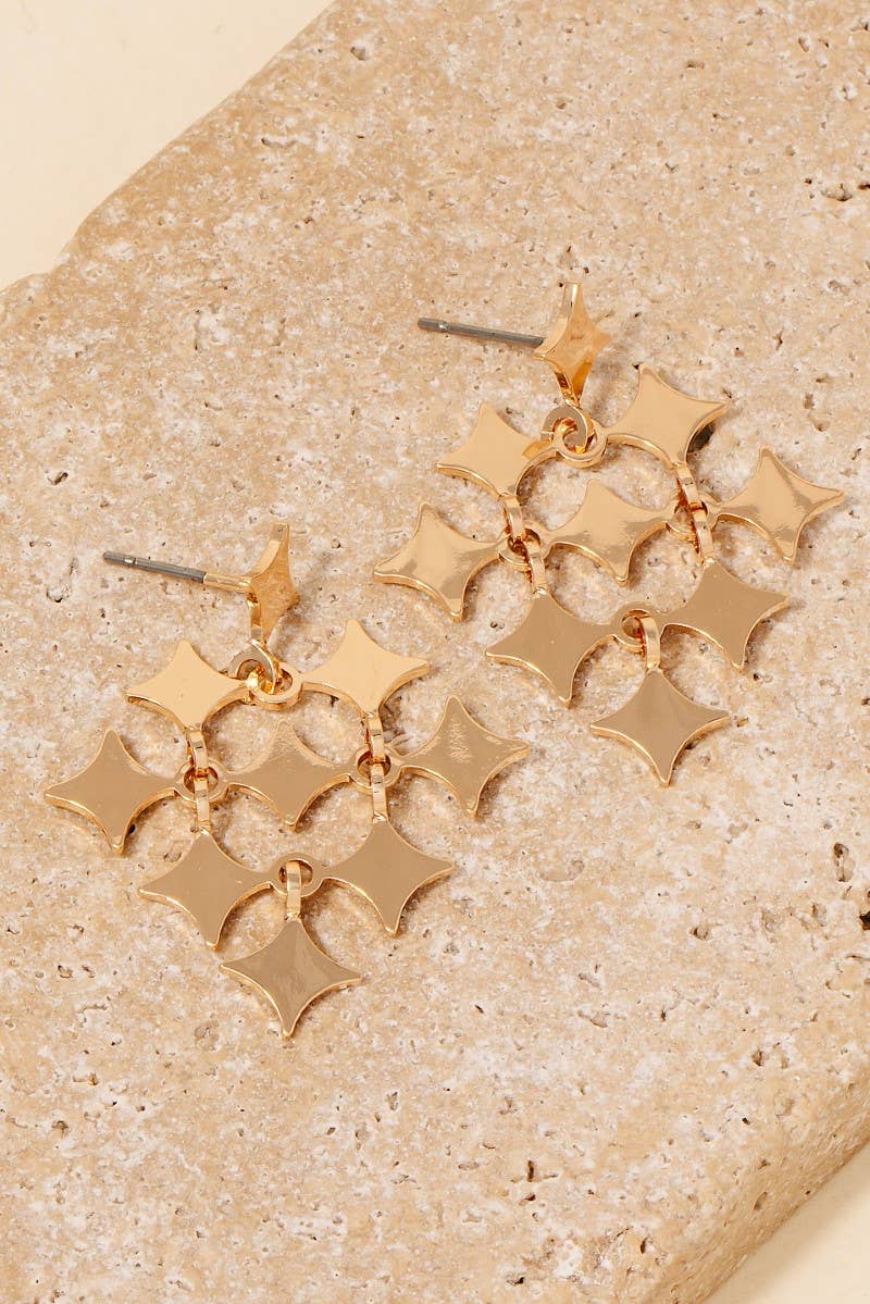 Metallic Cluster Sparkle Dangle Earrings
