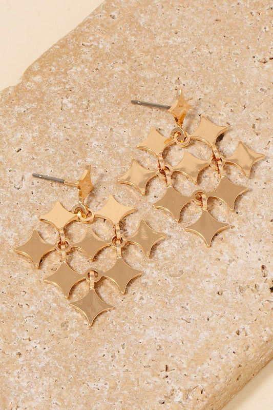 Metallic Cluster Sparkle Dangle Earrings
