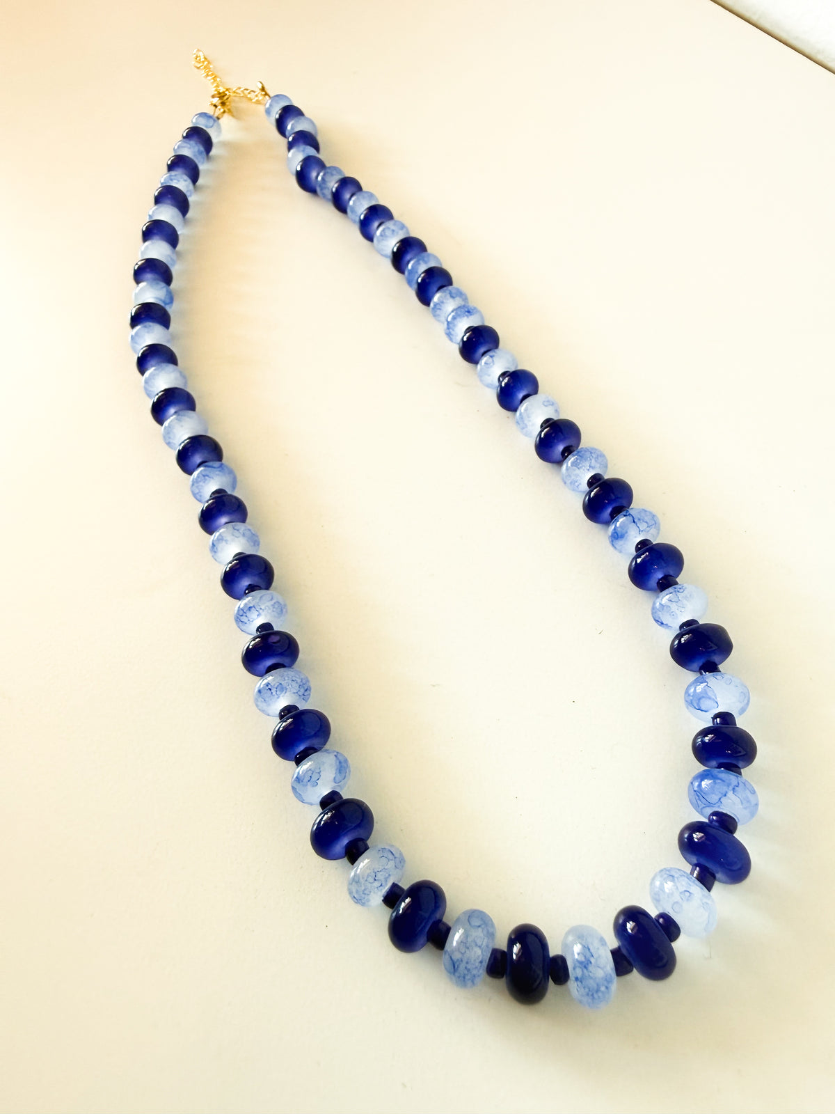 Handmade Glass Rondelle Beaded Necklace