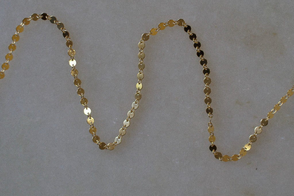 14k Gold Filled Disc Choker Necklace