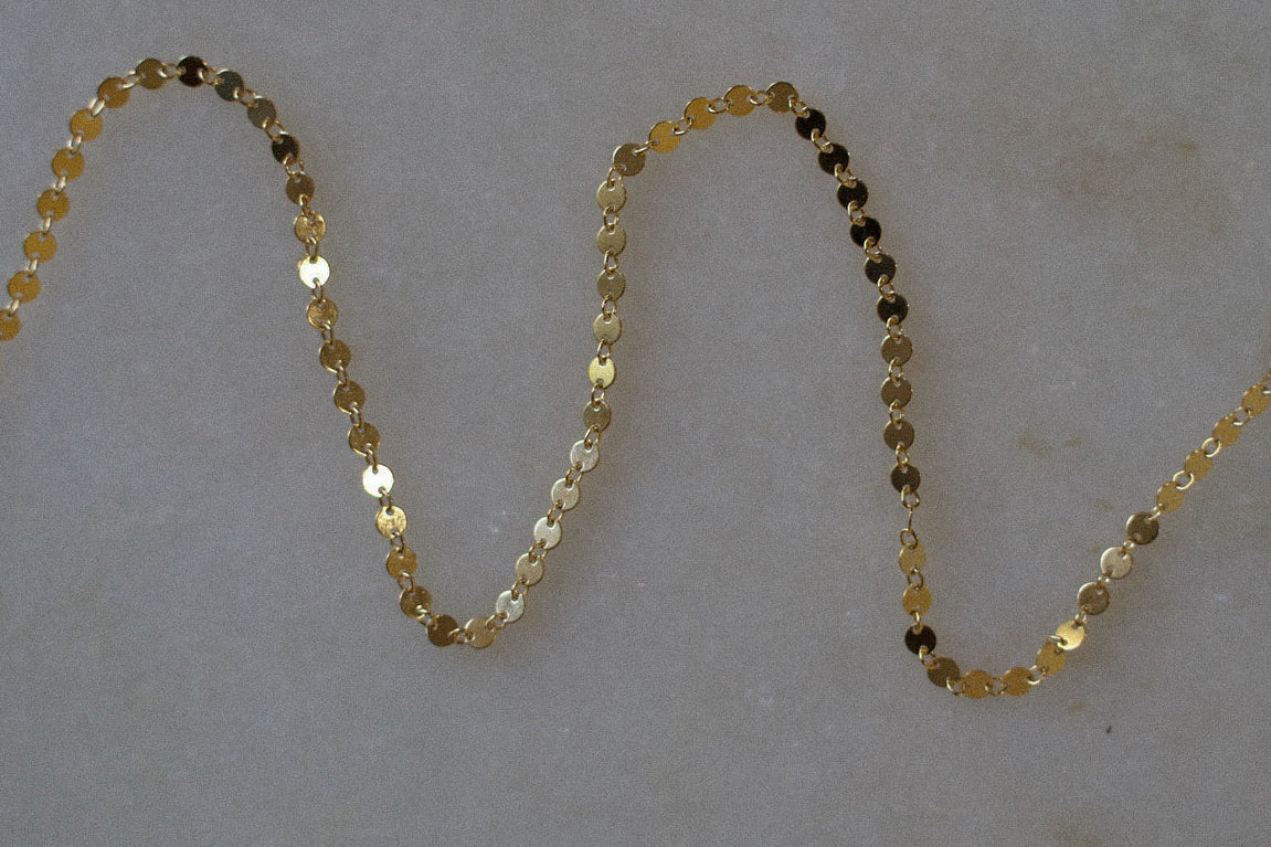 14k Gold Filled Disc Choker Necklace