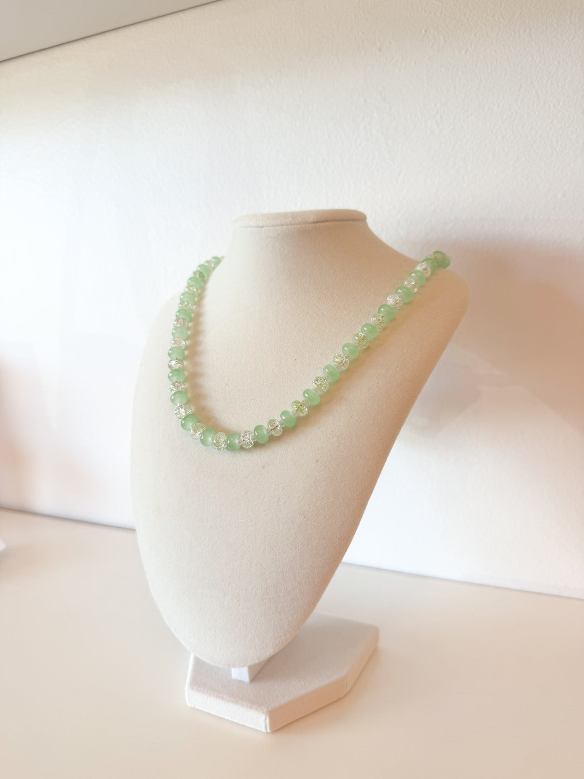 Handmade Glass Rondelle Beaded Necklace