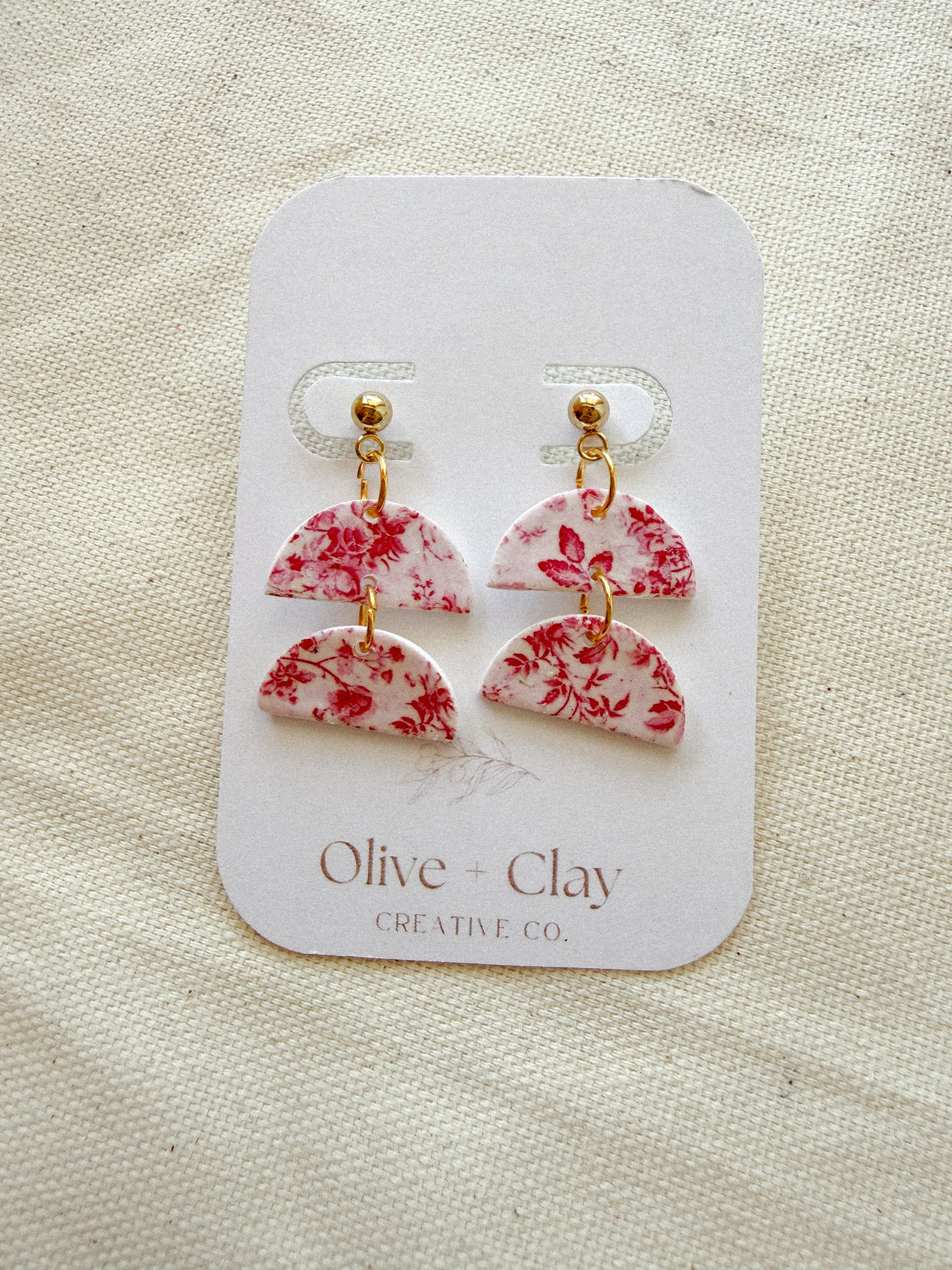 Spring Floral Polymer Clay Handmade Earrings