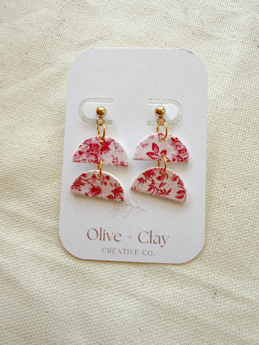 Spring Floral Polymer Clay Handmade Earrings