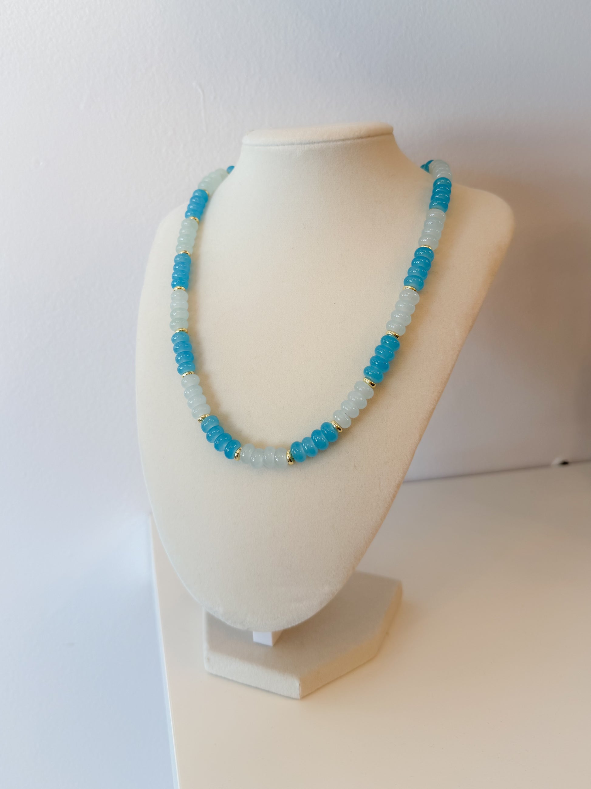 Handmade Glass Rondelle Beaded Necklace