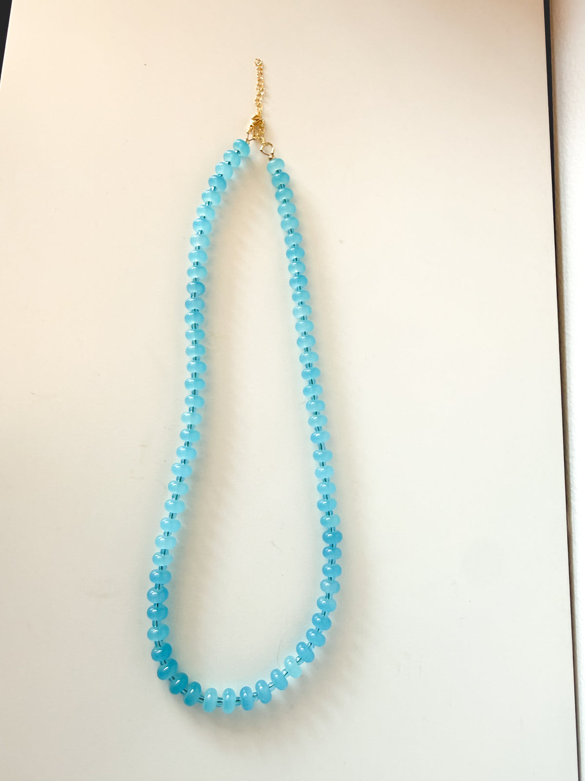Handmade Glass Rondelle Beaded Necklace