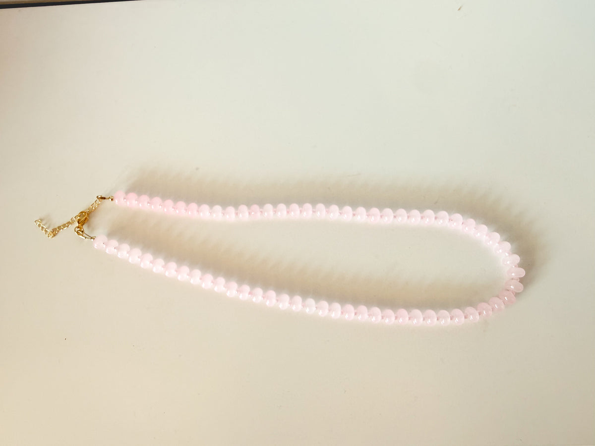 Handmade Glass Rondelle Beaded Necklace
