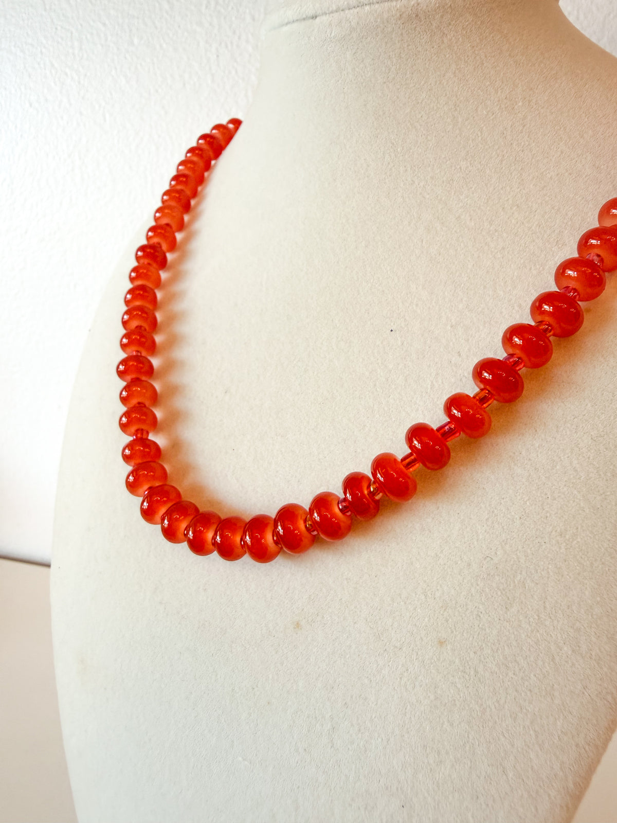 Handmade Glass Rondelle Beaded Necklace