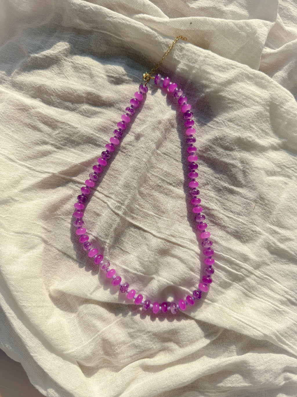 Handmade Glass Rondelle Beaded Necklace