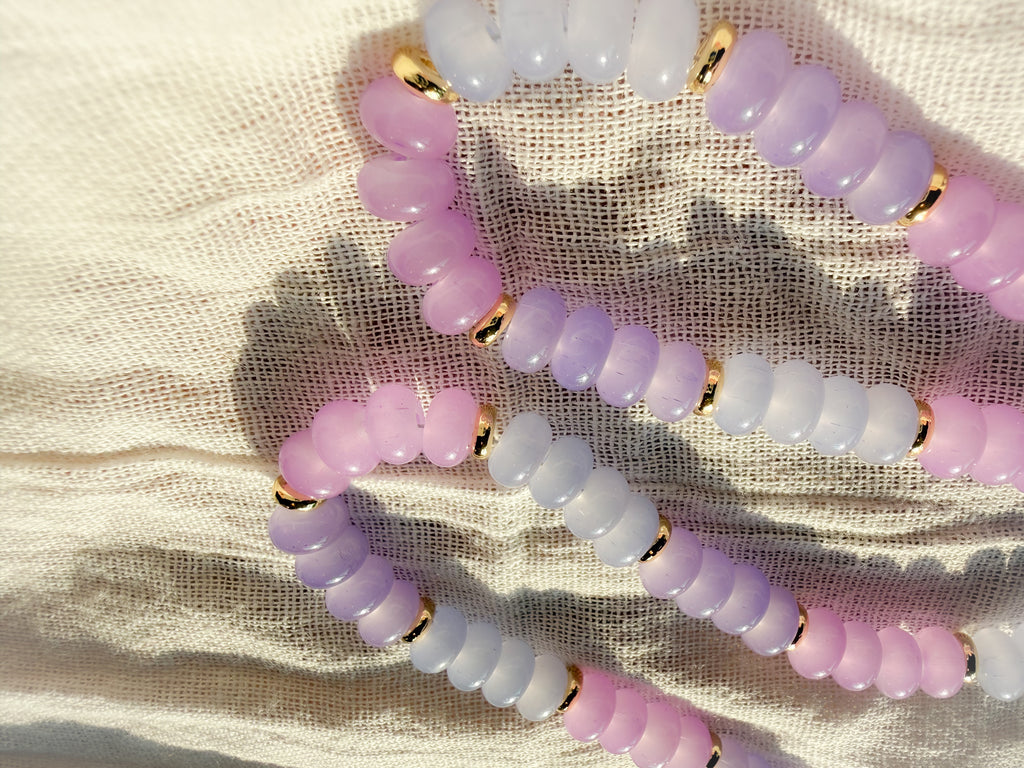 Handmade Glass Rondelle Beaded Necklace