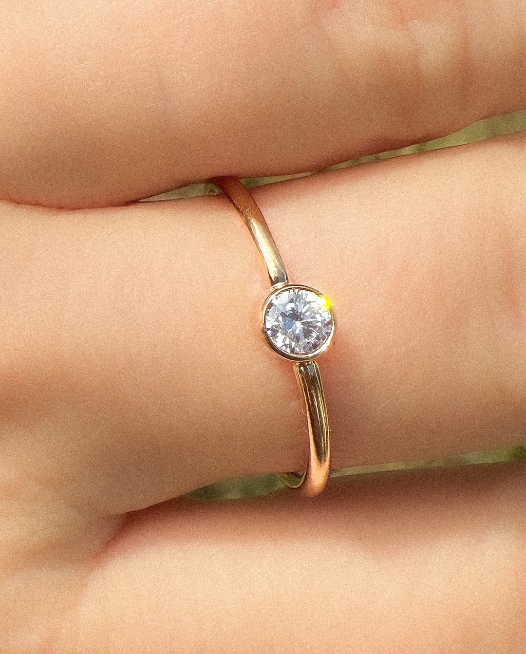 14kt Gold Filled 4mm CZ Bezel Ring