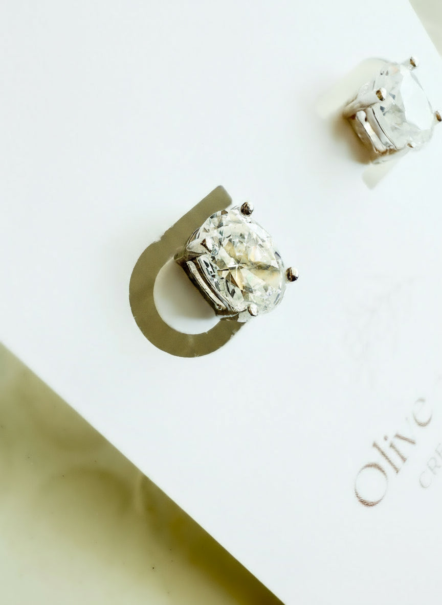 Oval Sterling Silver Earring Pair