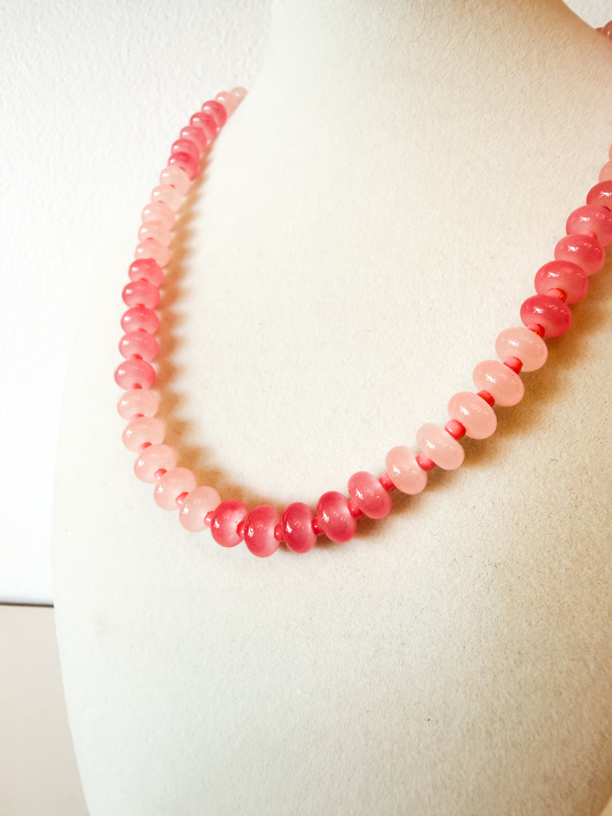 Handmade Glass Rondelle Beaded Necklace
