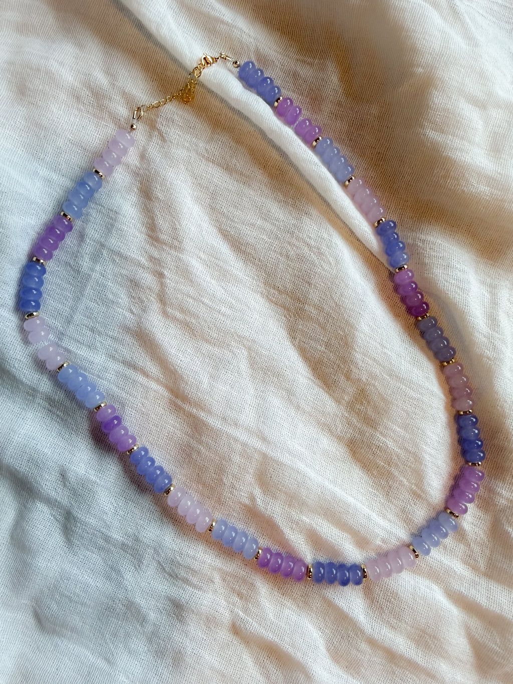 Handmade Glass Rondelle Beaded Necklace