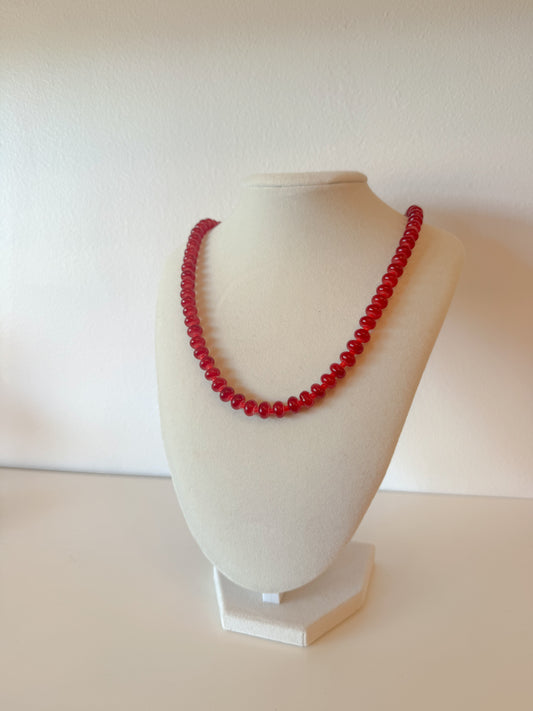 Handmade Glass Rondelle Beaded Necklace