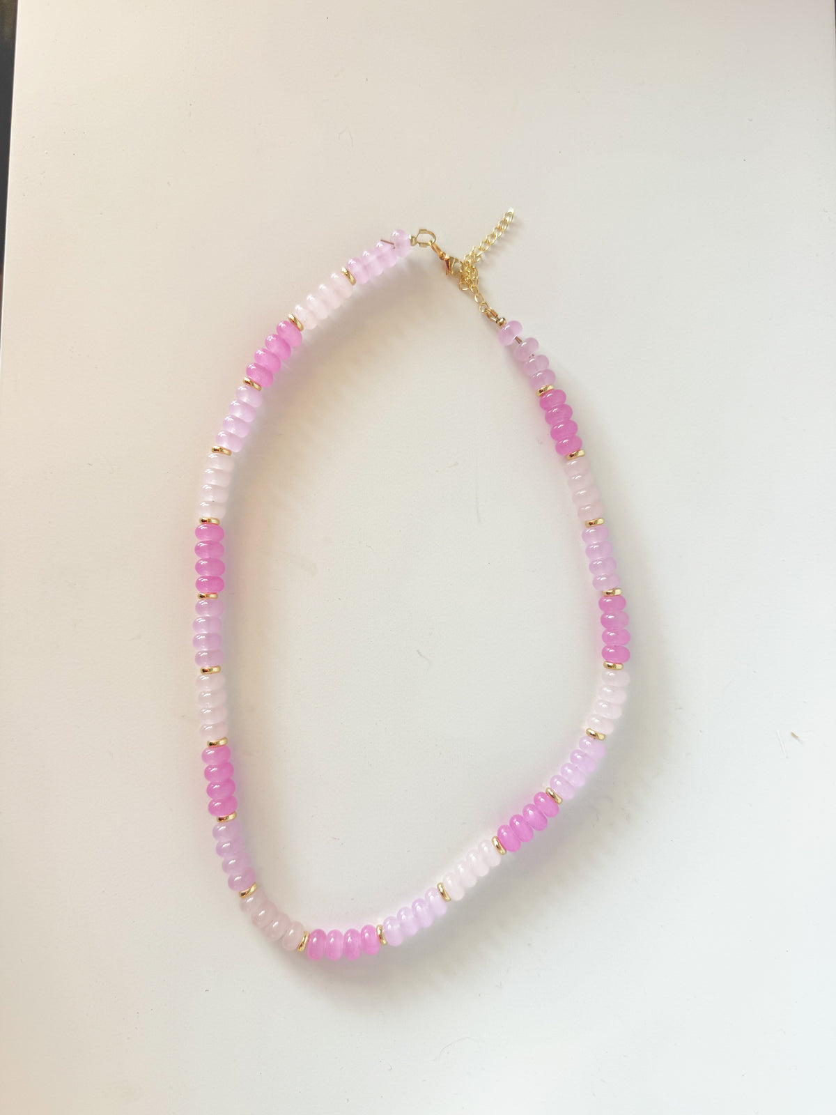 Handmade Glass Rondelle Beaded Necklace