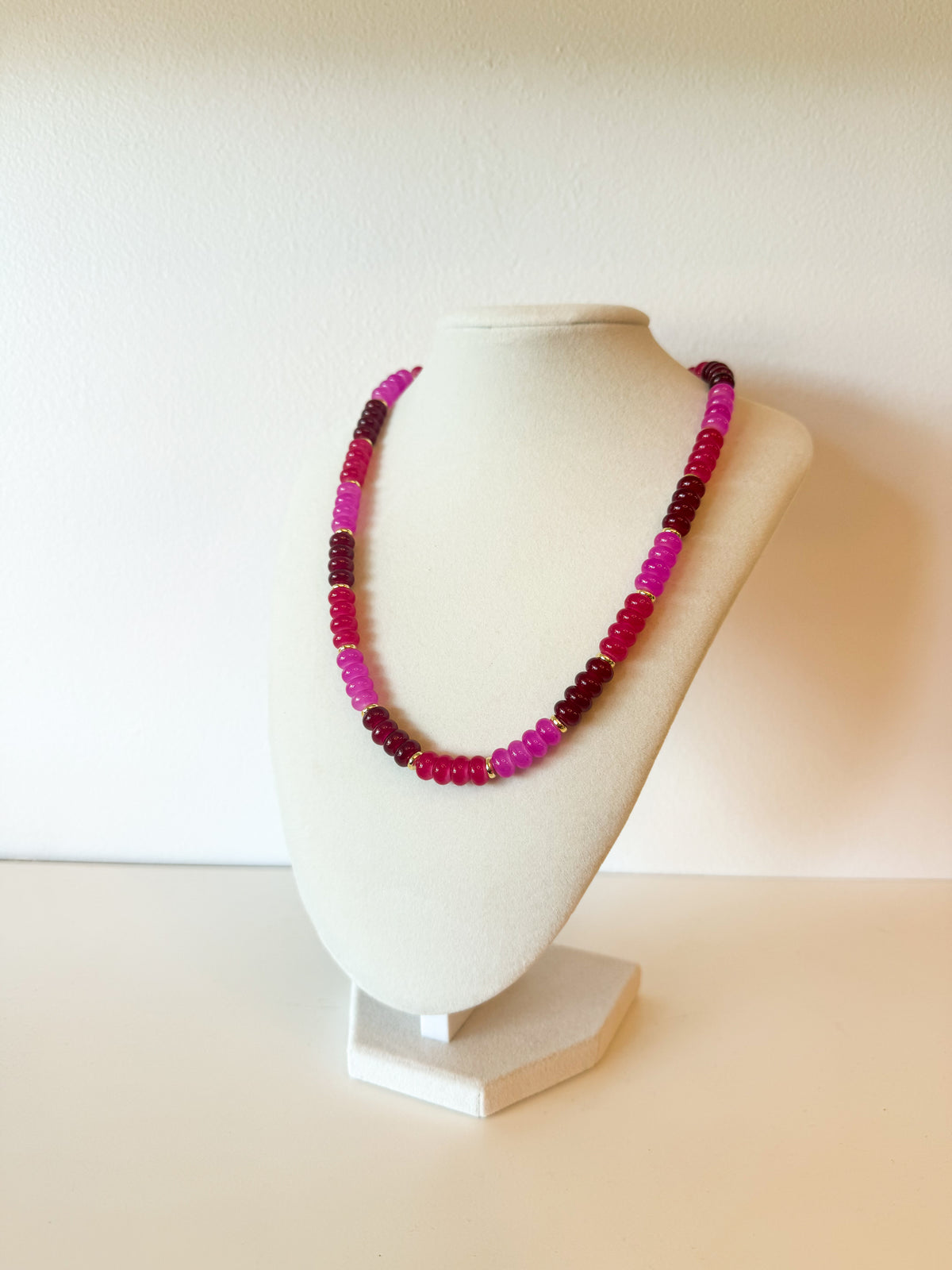 Handmade Glass Rondelle Beaded Necklace