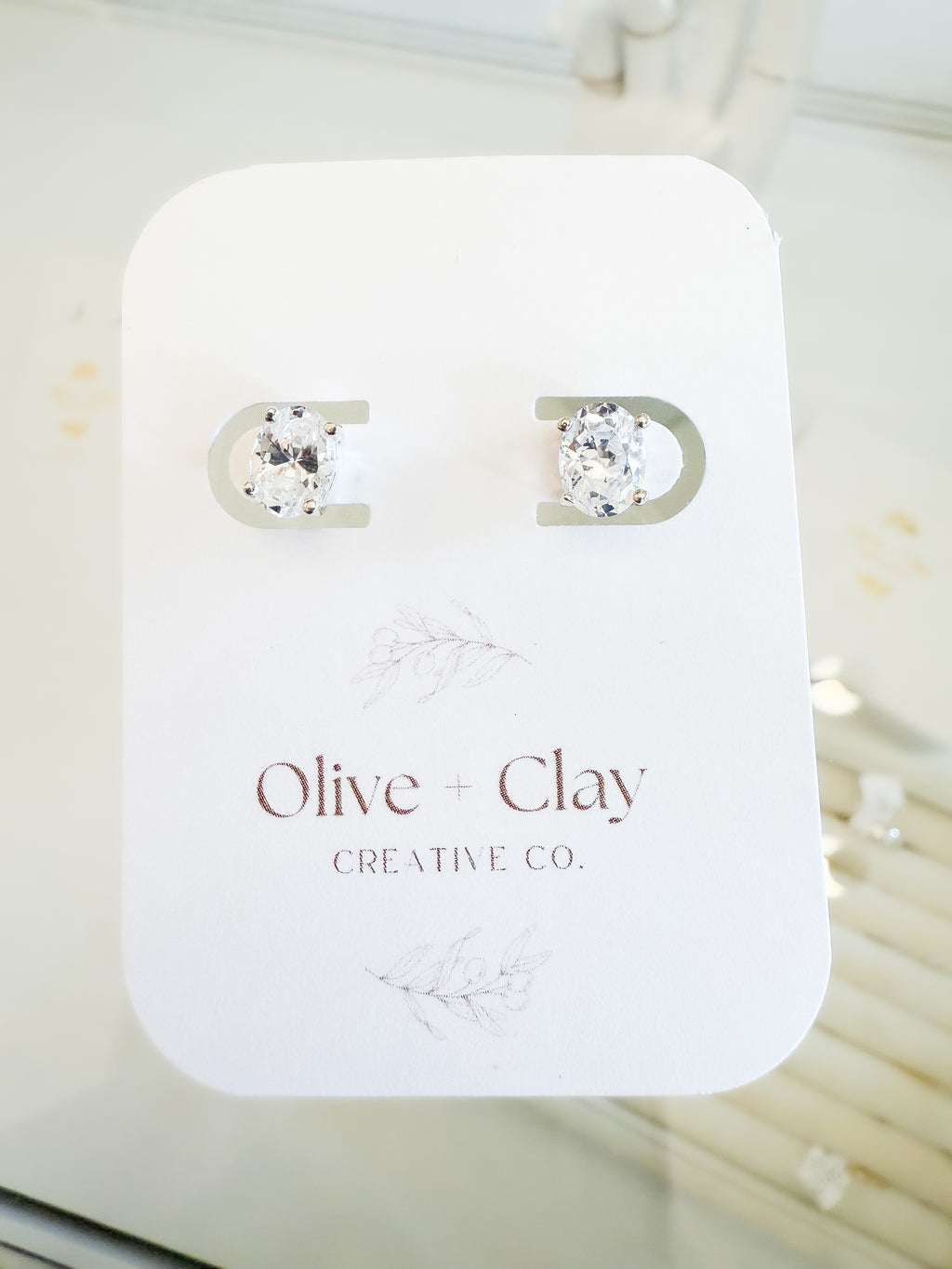 Oval Sterling Silver Earring Pair