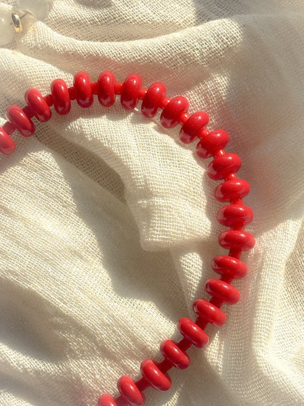Handmade Glass Rondelle Beaded Necklace