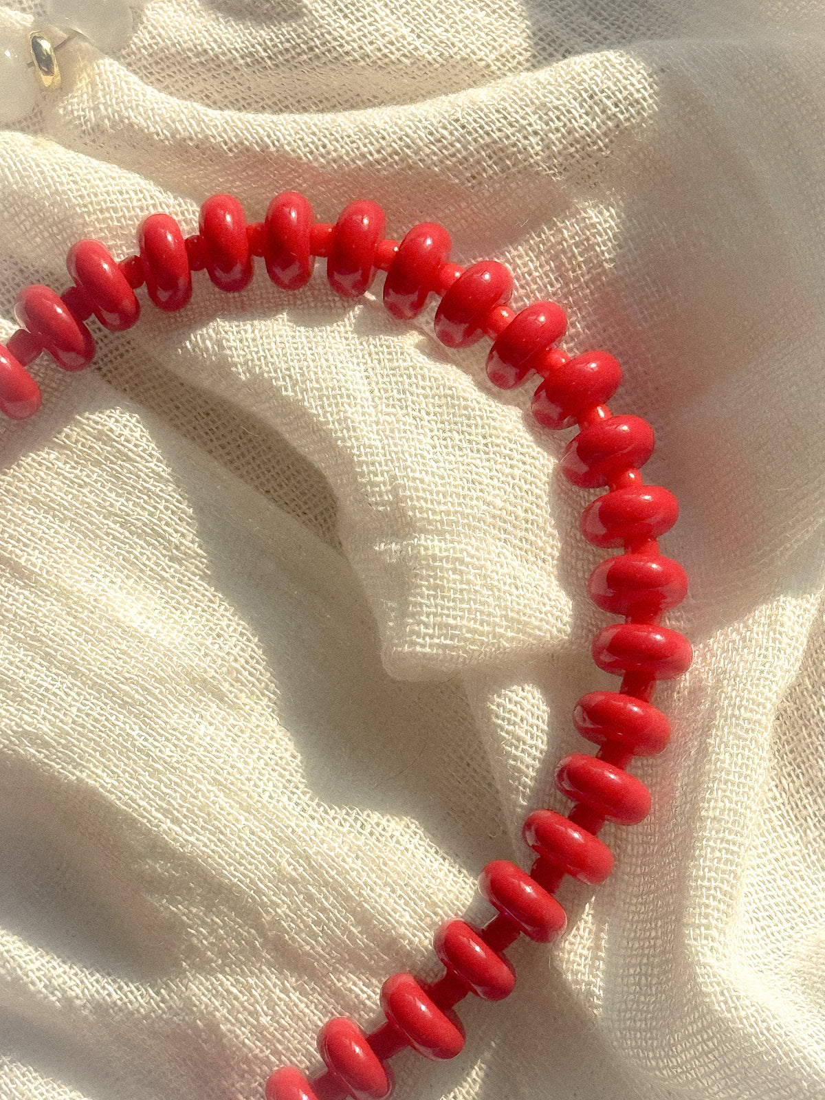 Handmade Glass Rondelle Beaded Necklace