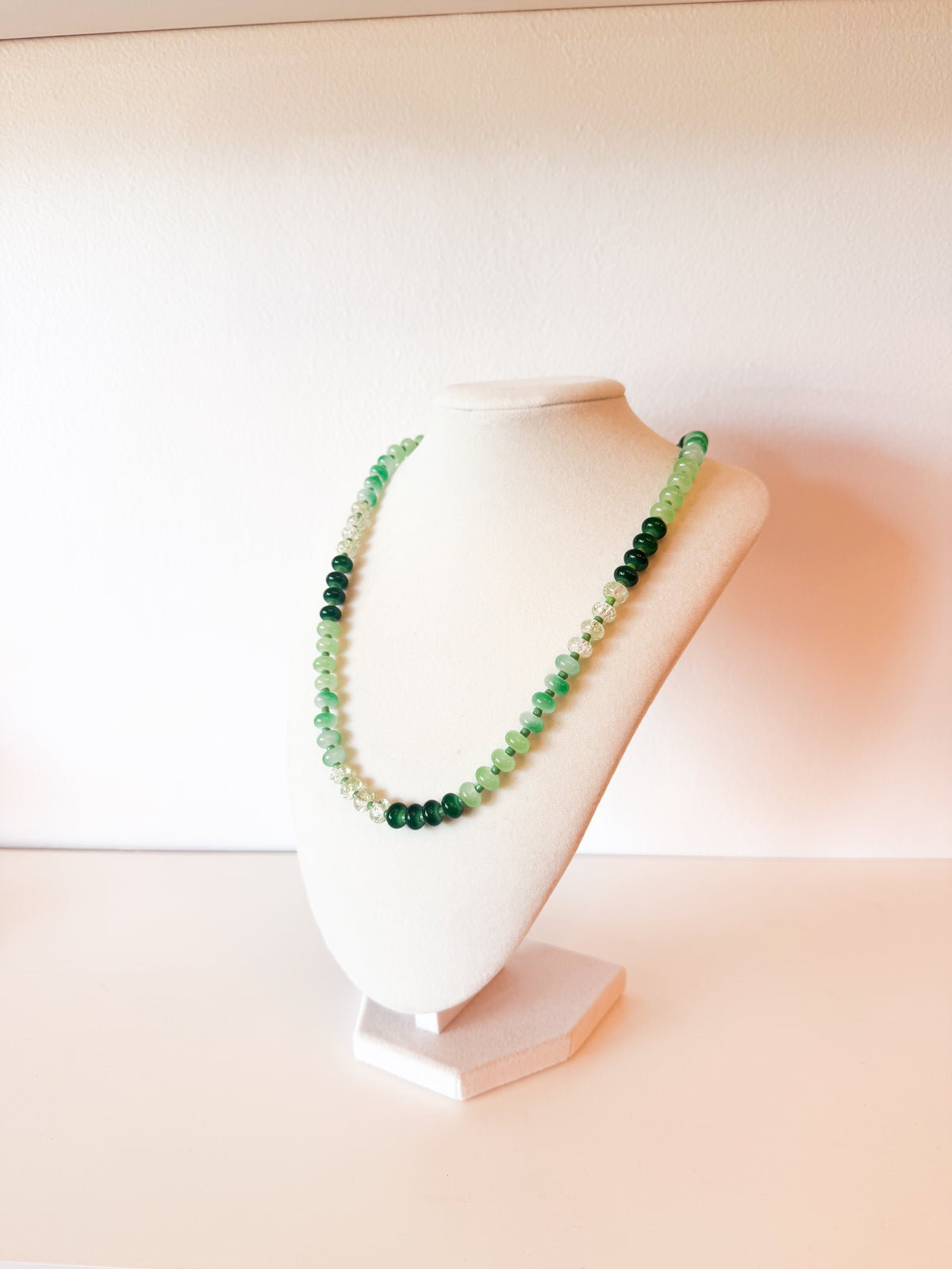Handmade Glass Rondelle Beaded Necklace