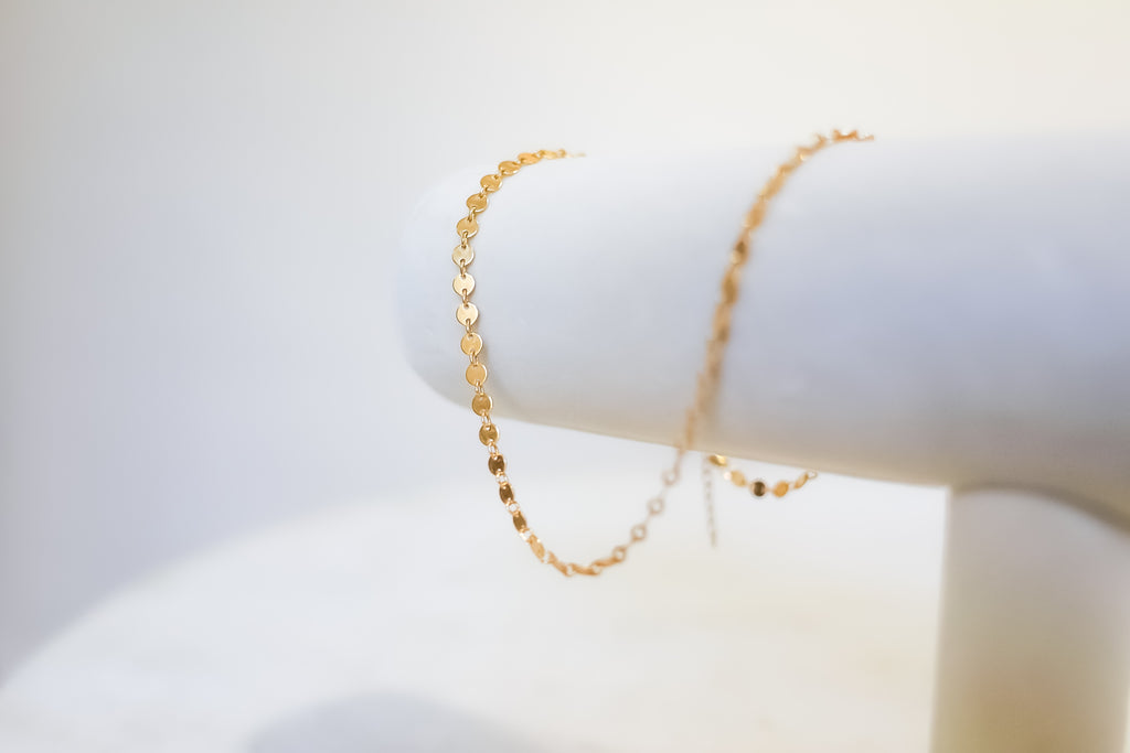 14k Gold Filled Disc Choker Necklace