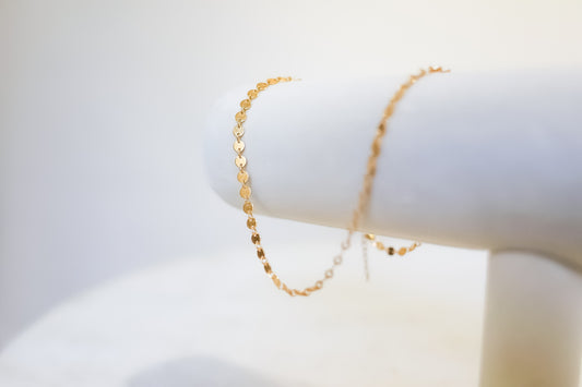 14k Gold Filled Disc Choker Necklace