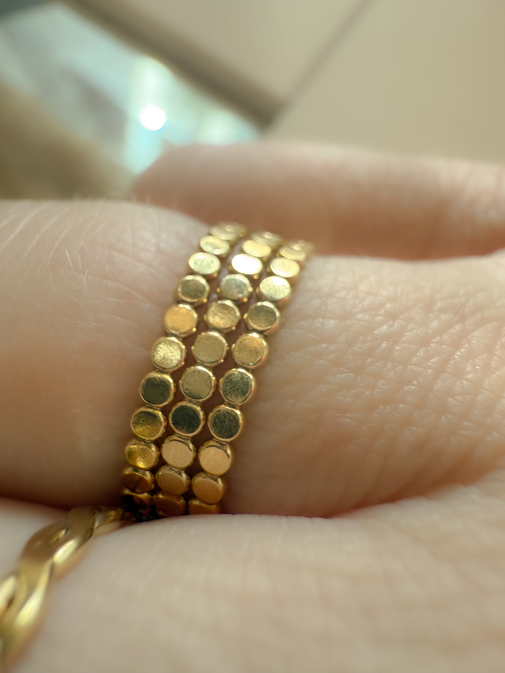 Beaded Flat Stacking Ring
