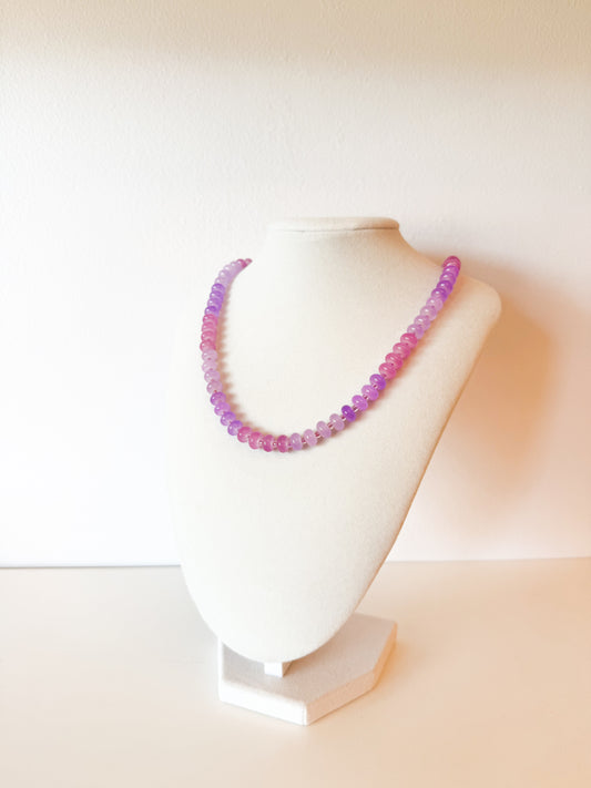 Handmade Glass Rondelle Beaded Necklace