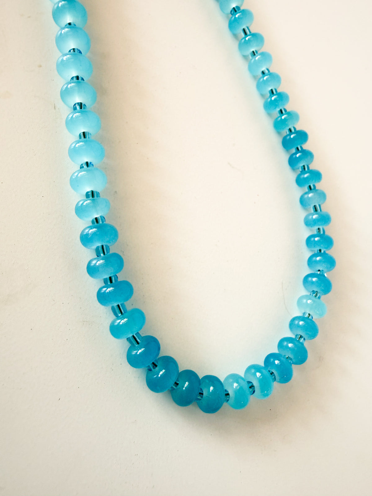 Handmade Glass Rondelle Beaded Necklace