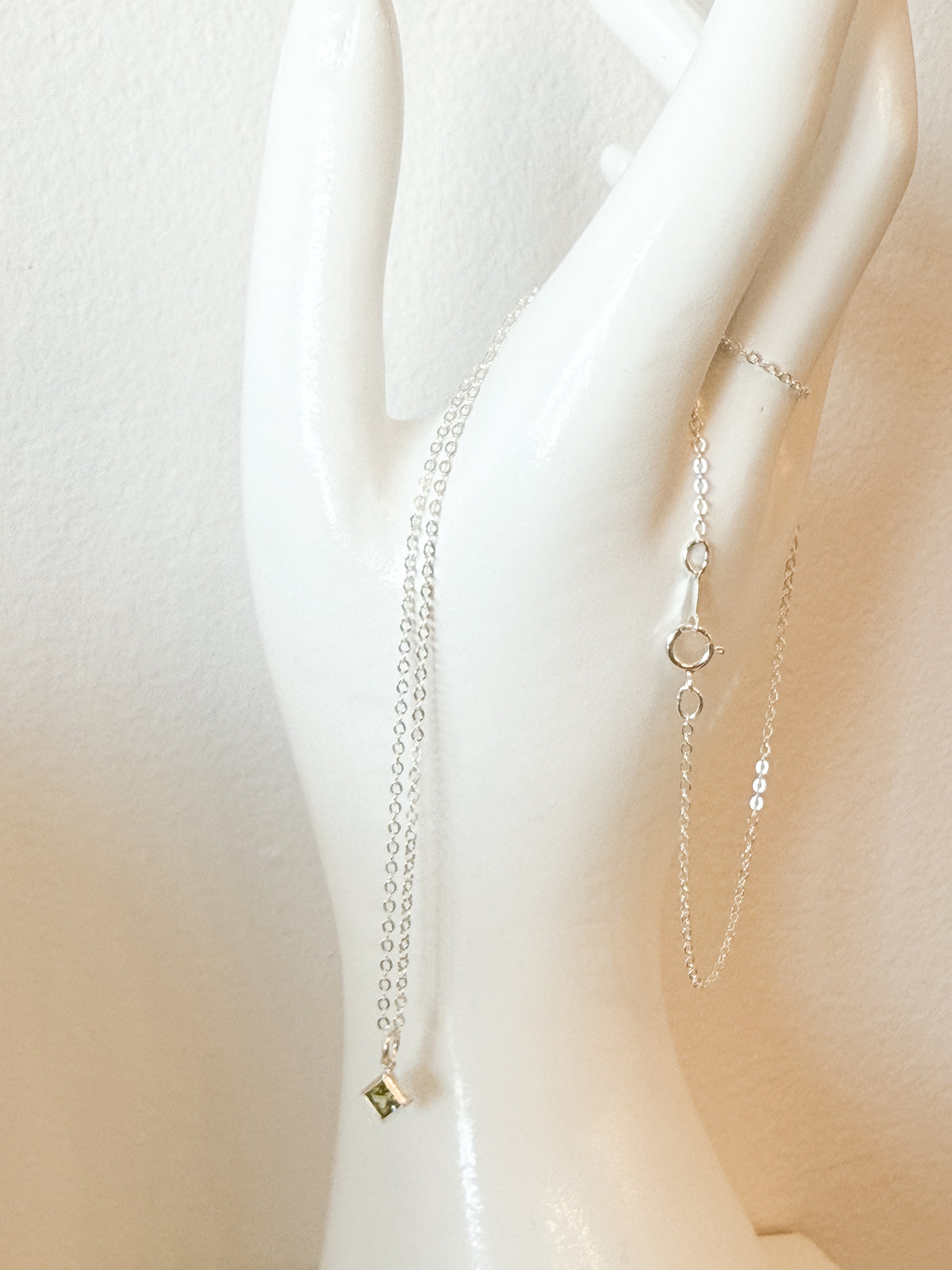 .925 Sterling Silver Birth Month Gem Necklace