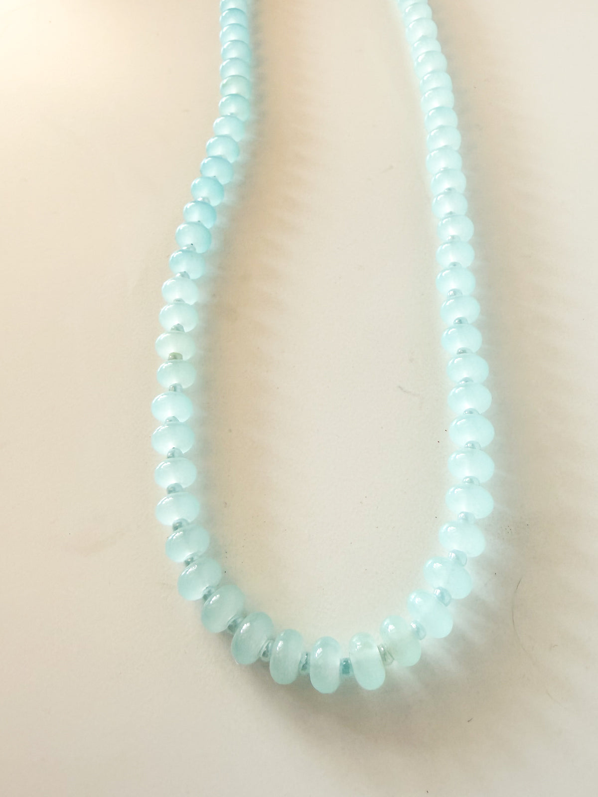 Handmade Glass Rondelle Beaded Necklace