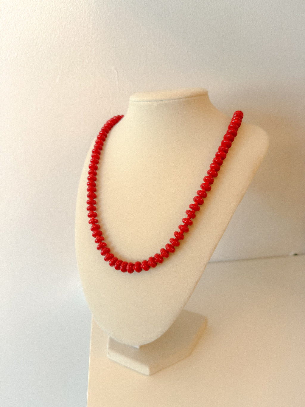 Handmade Glass Rondelle Beaded Necklace