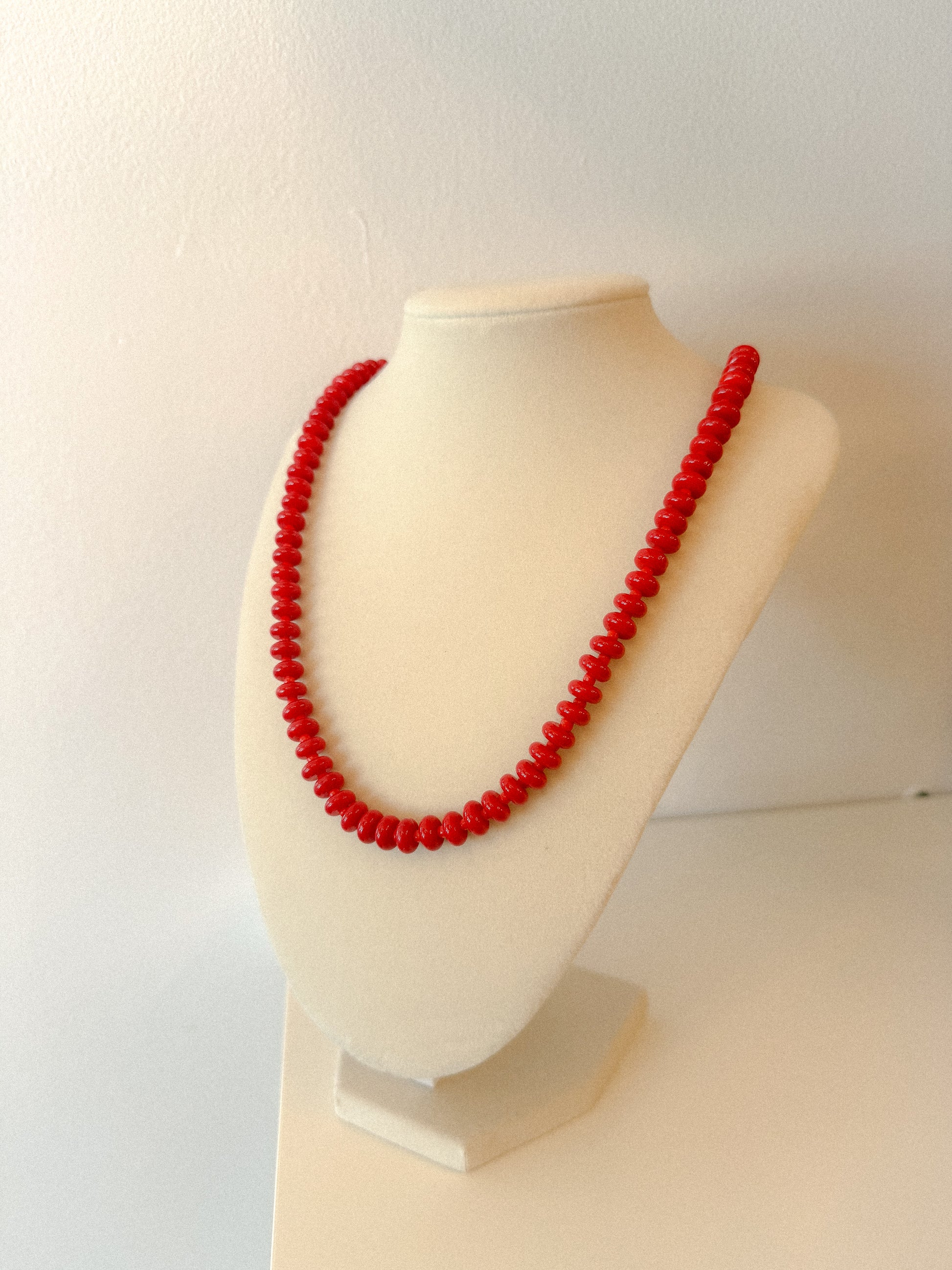 Handmade Glass Rondelle Beaded Necklace