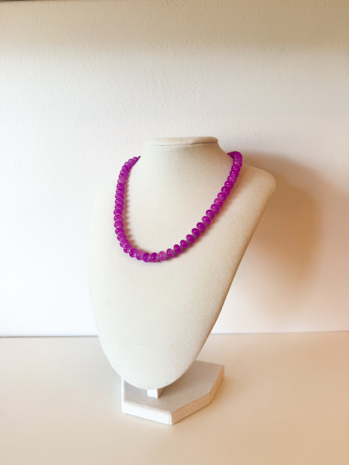 Handmade Glass Rondelle Beaded Necklace