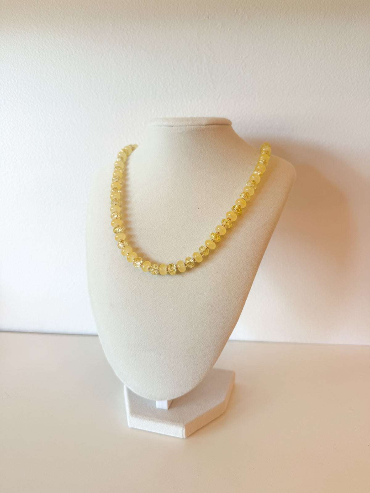 Handmade Glass Rondelle Beaded Necklace