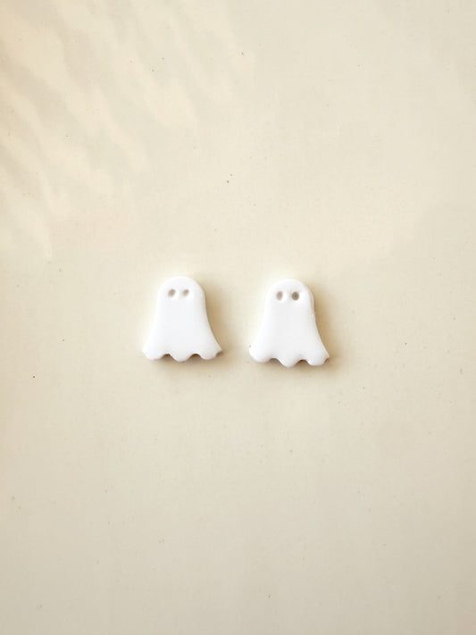 Polymer Clay Ghost Stud Earrings
