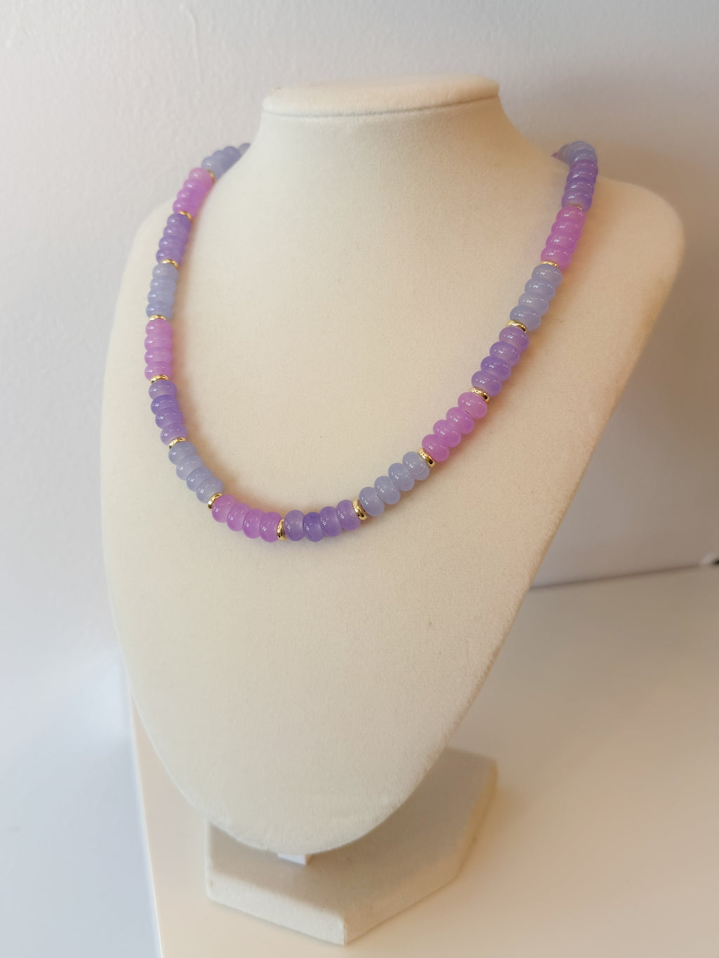 Handmade Glass Rondelle Beaded Necklace