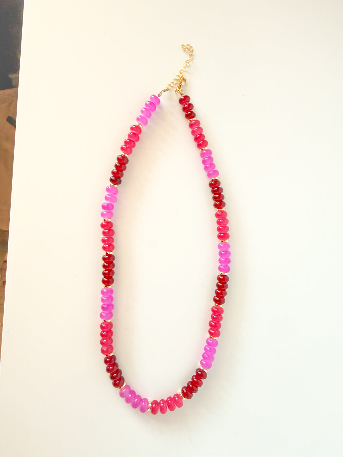 Handmade Glass Rondelle Beaded Necklace