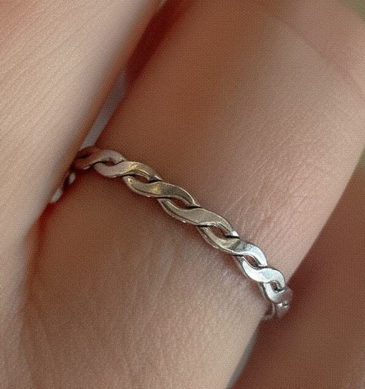 Woven Stacking Ring Sterling Silver