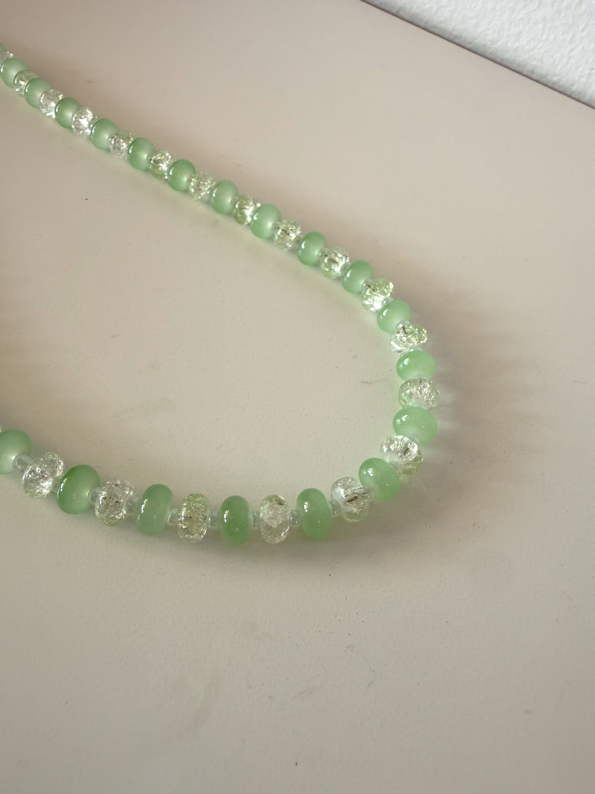 Handmade Glass Rondelle Beaded Necklace
